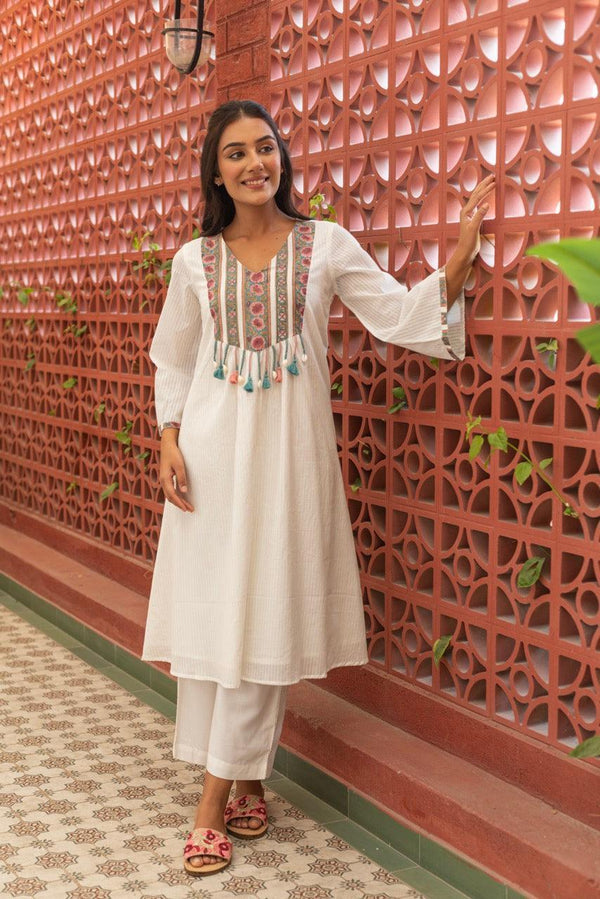 Dove White Cotton Kurta Only