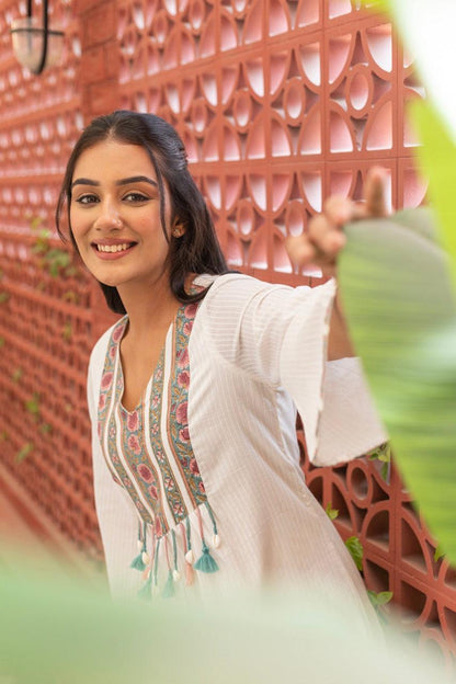 Dove White Cotton Kurta Only