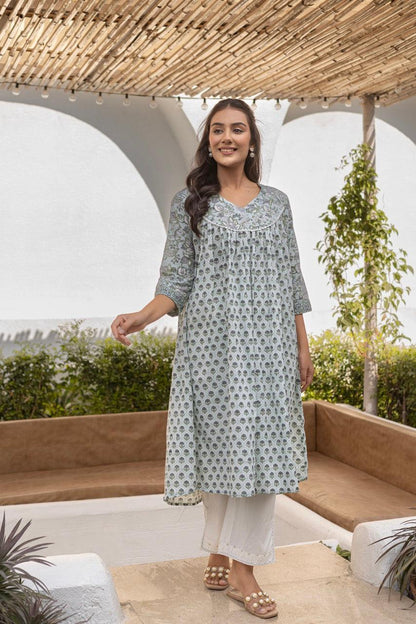 Aqua Allure Printed Kurta Set