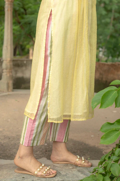 Yellow Mellow Doriya Kurta Set