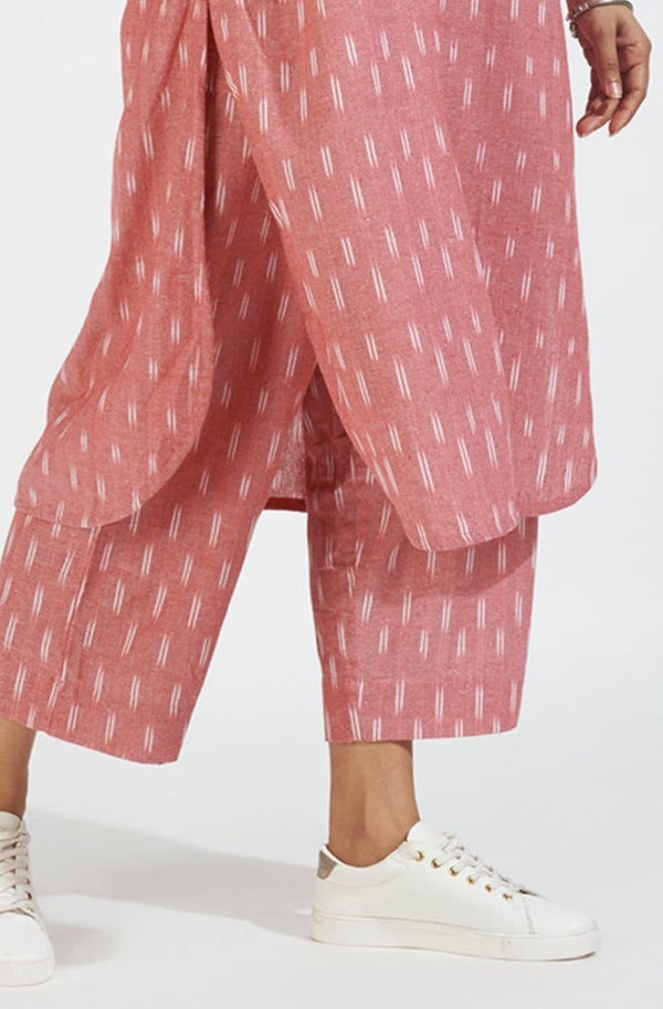 Maati Craft comfort fit cotton pants - light pink ikat