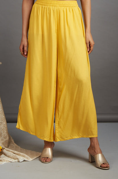 Maati Craft farshi - wide legged pants in modal - canary yellow