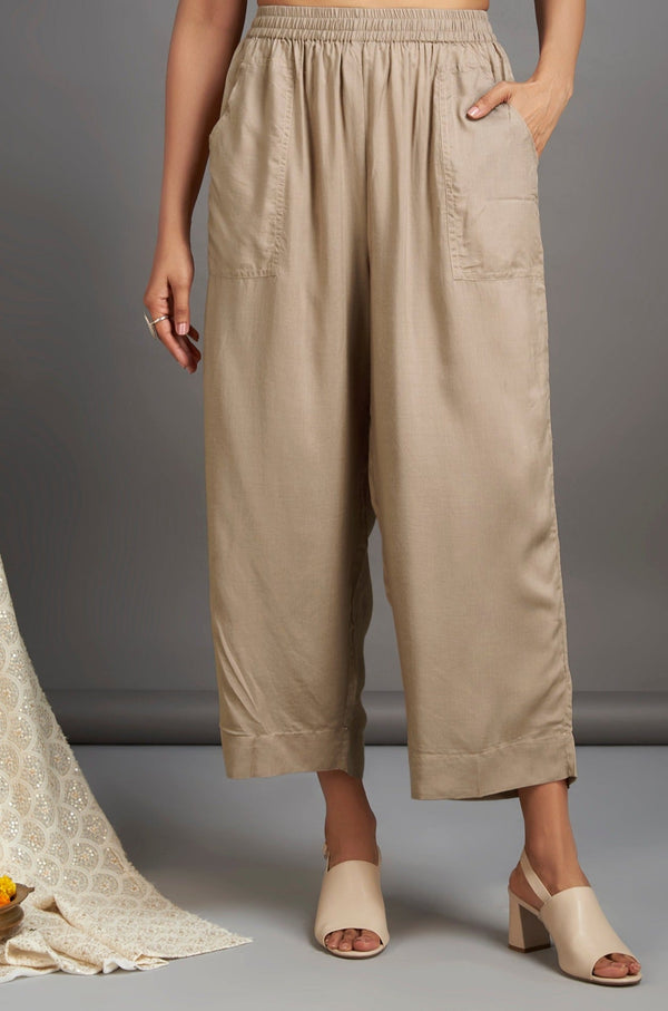 Maati Craft comfort fit pants - almond modal