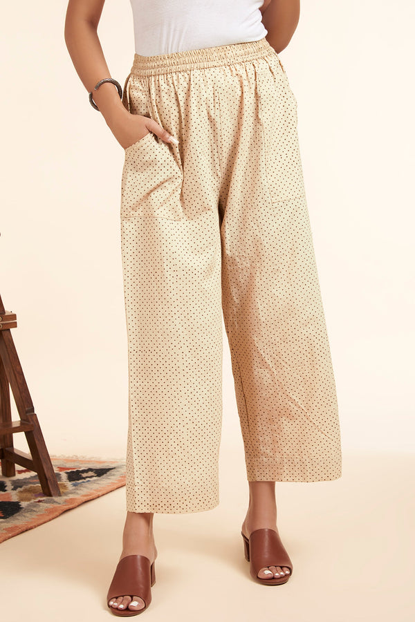 Maati Craft comfort fit pants  - beige & dots