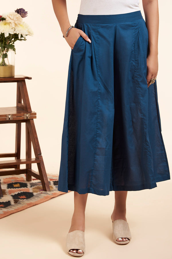 Maati Craft box pleated culotte - indigo