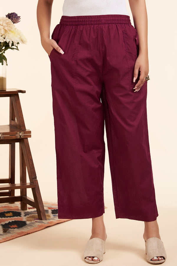 Maati Craft comfort fit cotton pants - wine