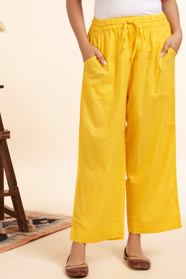 Maati Craft Comfort fit Cotton Pants - Dark Yellow