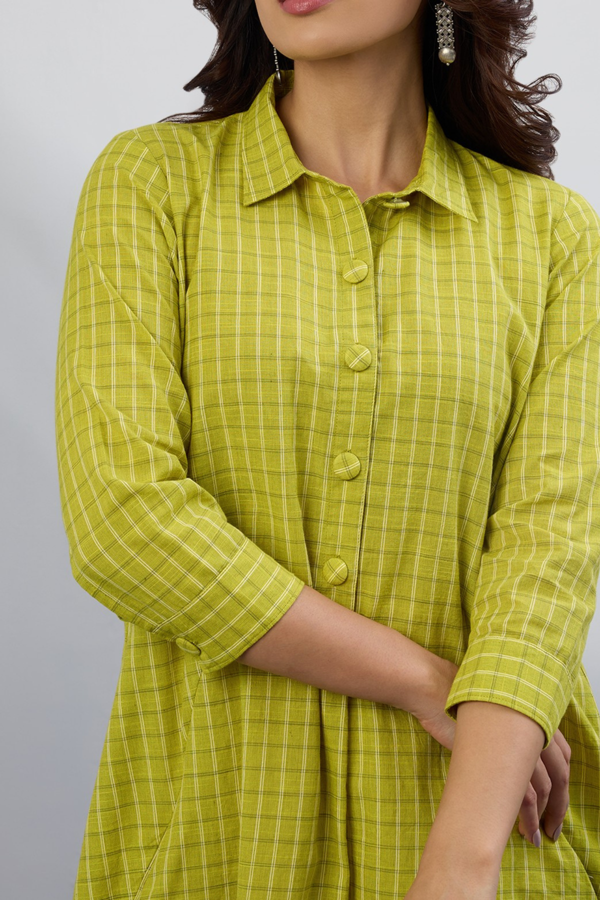 Meadow Grid Tunic Shirt Dress
