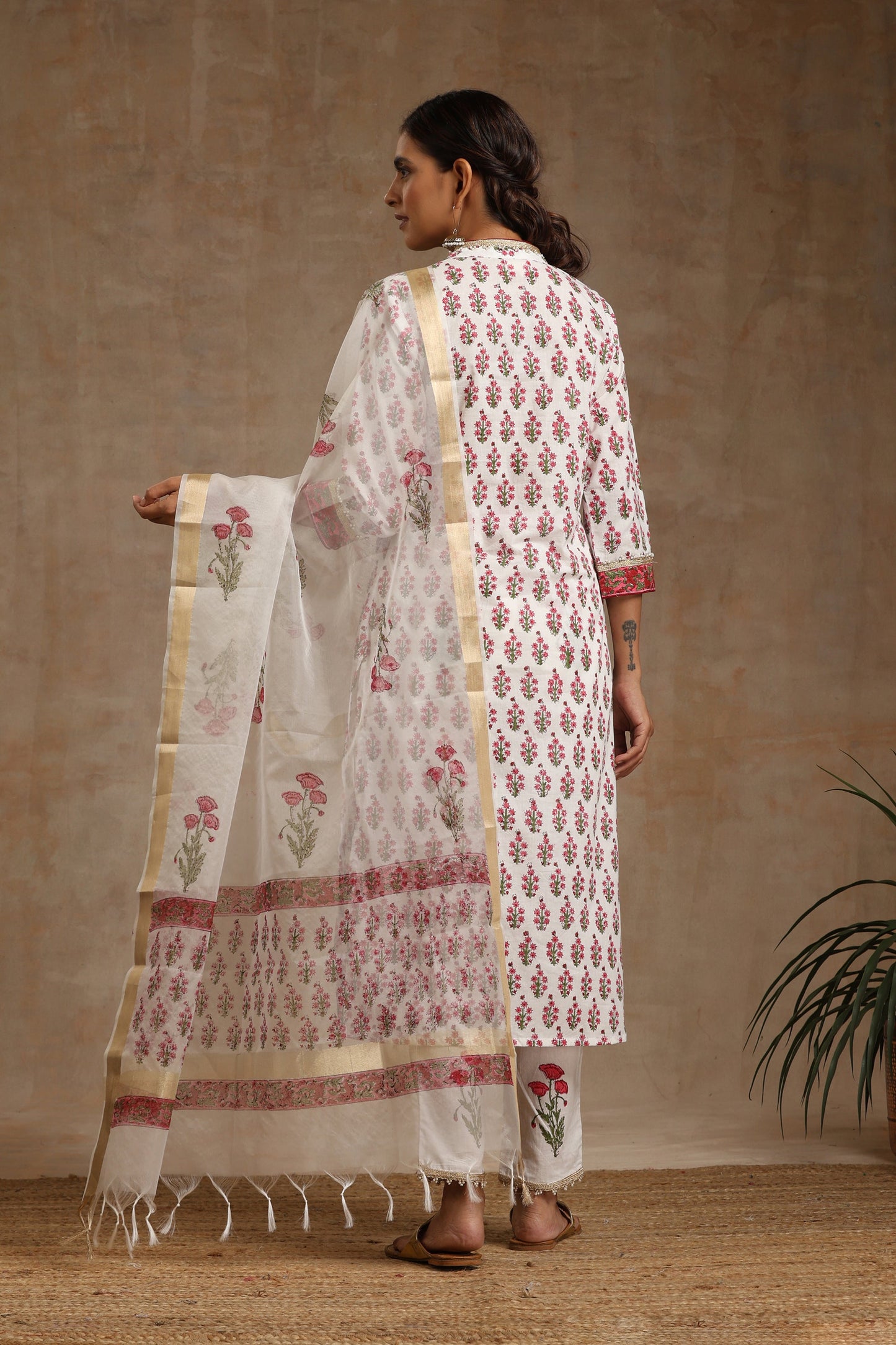 Murraya Pink Poppy Kurta Set of 3