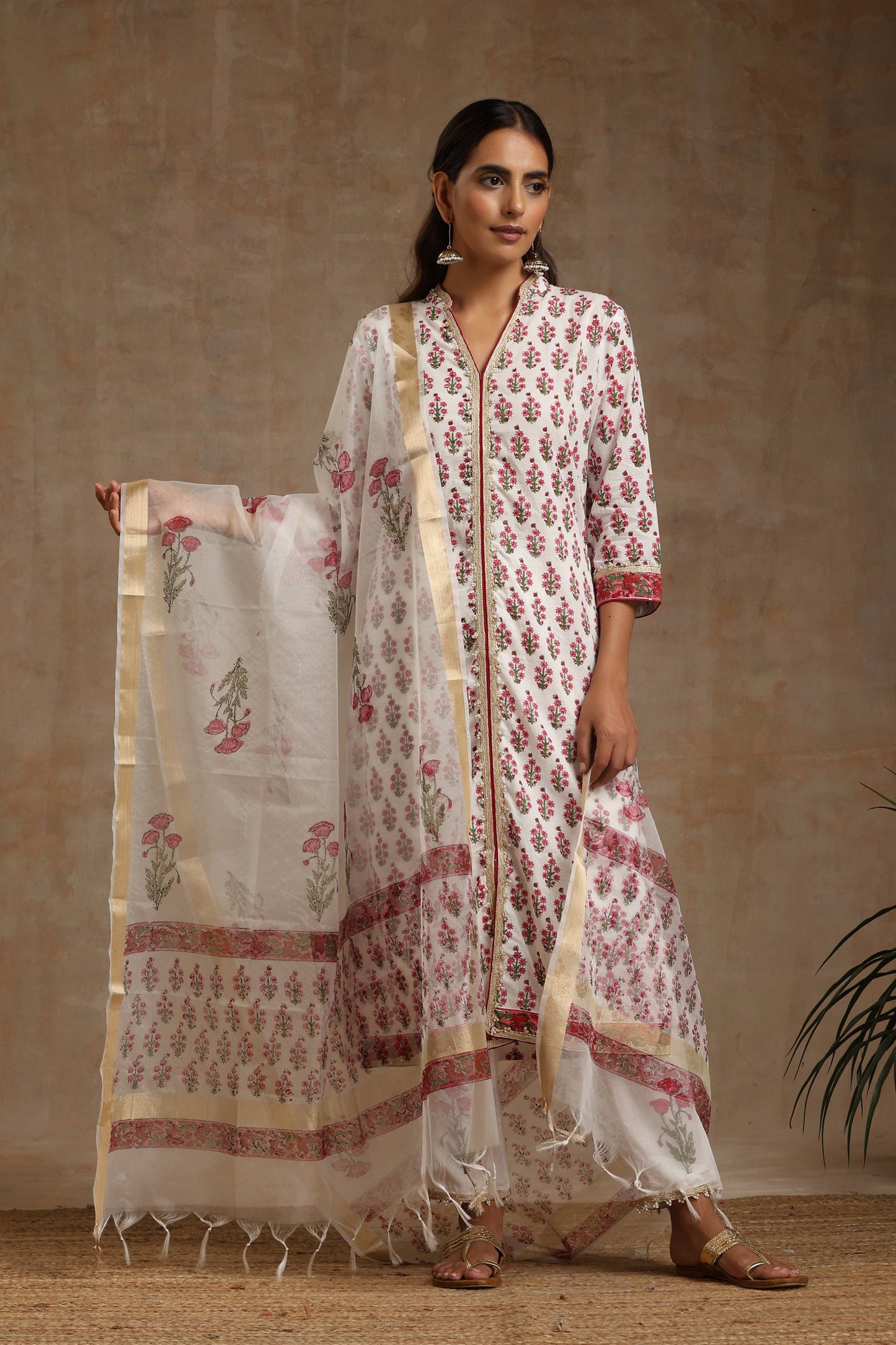 Murraya Pink Poppy Kurta Set of 3