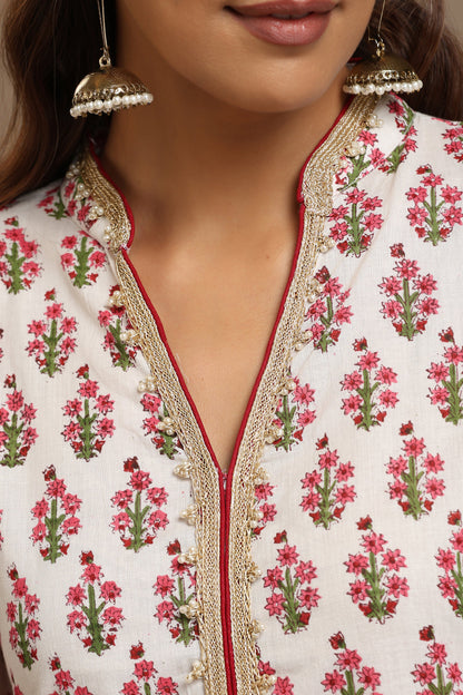 Murraya Pink Poppy Kurta Set of 3