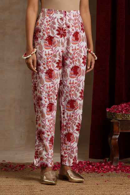 Murraya Red Scarlet Floral Anarkali Set of 3