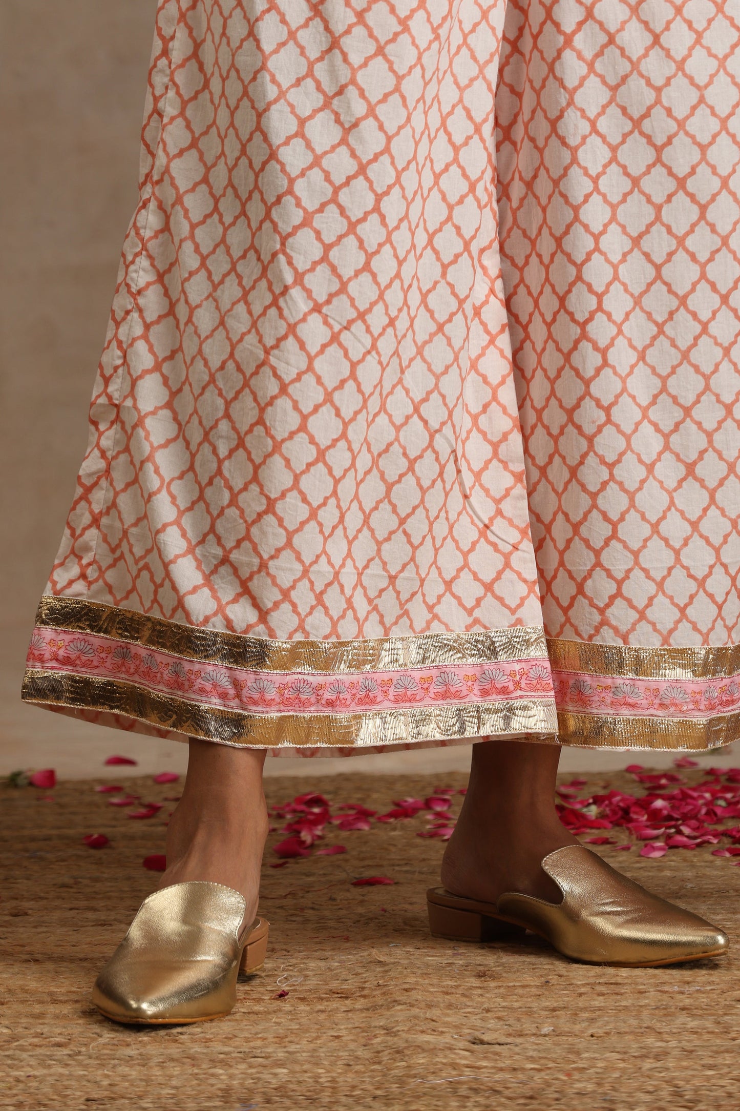 Murraya Pink Dahlia Angrakha Set of 3