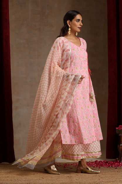 Murraya Pink Dahlia Angrakha Set of 3