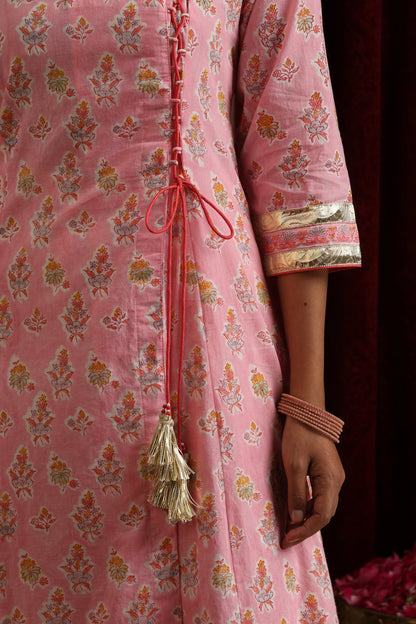 Murraya Pink Dahlia Angrakha Set of 3