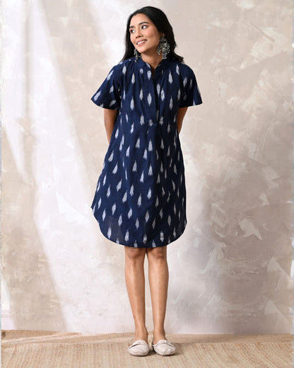 Siya Navy Ikat Dress