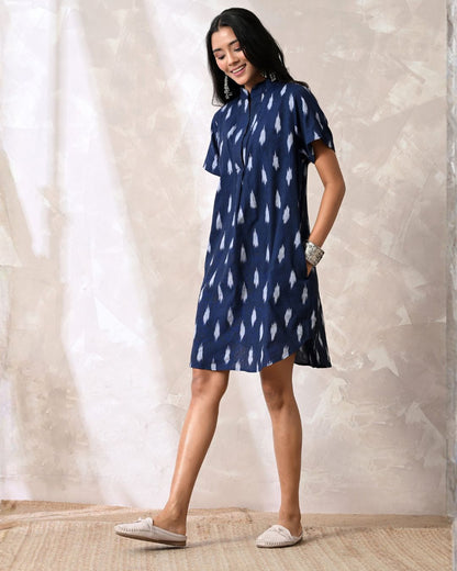 Siya Navy Ikat Dress