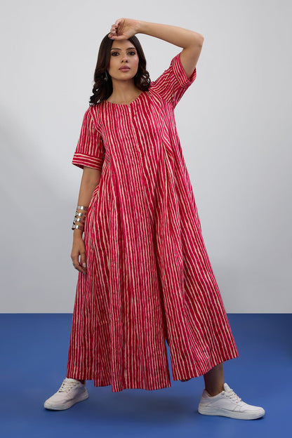 Candy Stripes Jumpsuit With Pockets & Sleeves