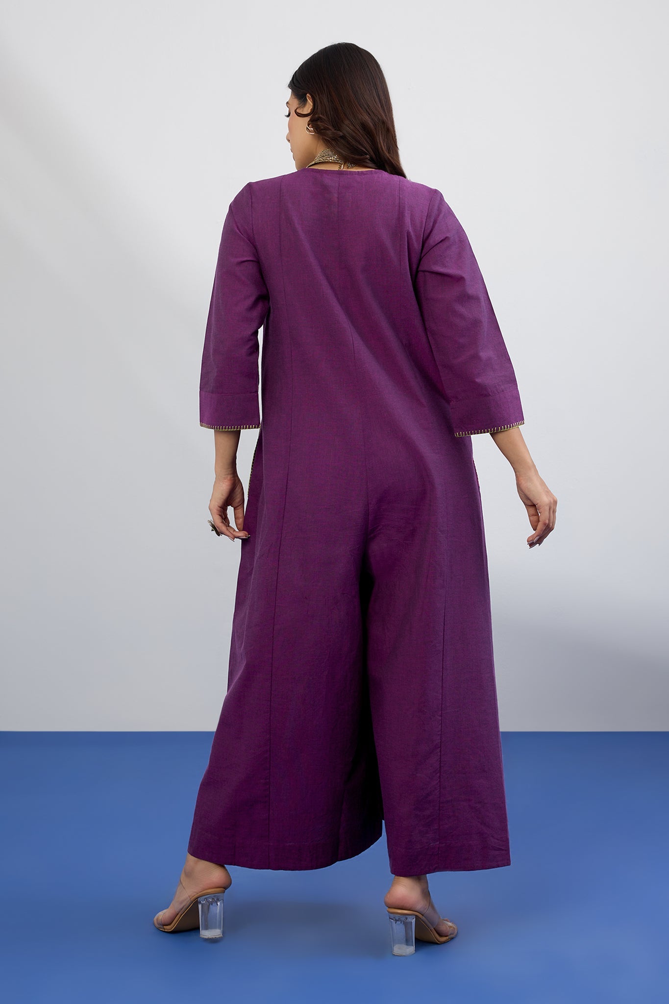 Amethyst Grove Jumpsuit With Pockets & Sleeves Mc