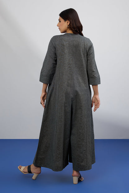 Maati  Ash & Flame Applique Jumpsuit With Pockets & Sleeves