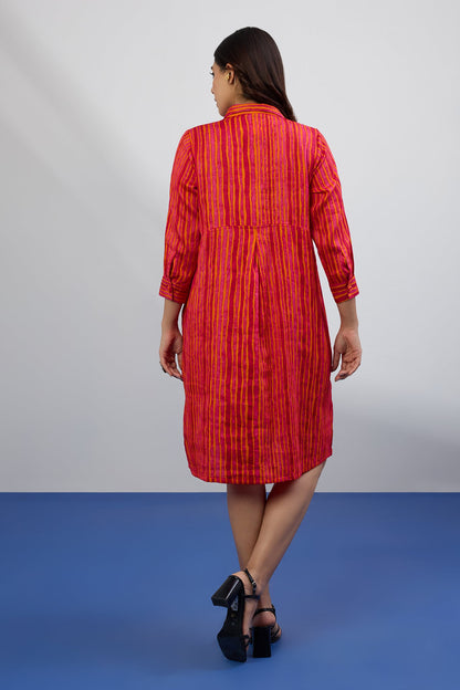 Sunset Rhythm Tunic Shirt Dress Mc