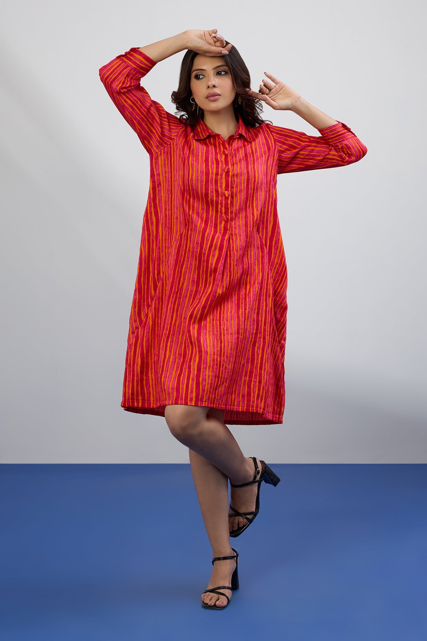 Sunset Rhythm Tunic Shirt Dress
