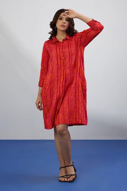 Sunset Rhythm Tunic Shirt Dress Mc