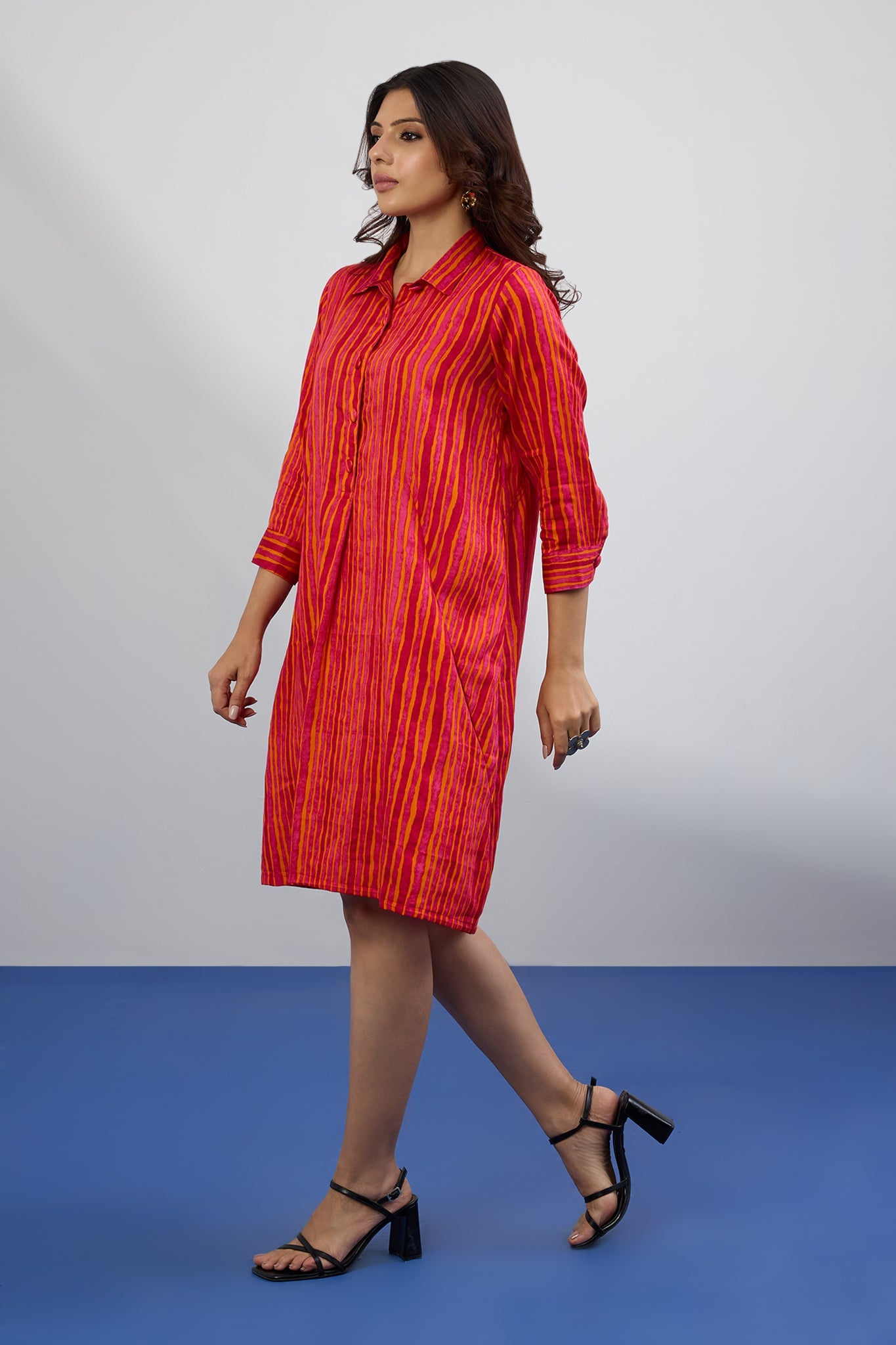 Sunset Rhythm Tunic Shirt Dress Mc