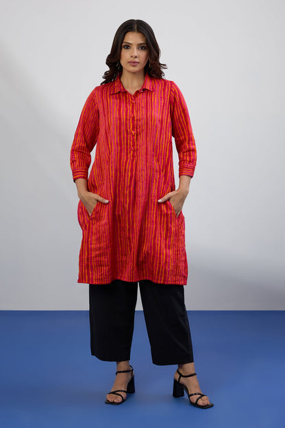 Sunset Rhythm Tunic Shirt Dress