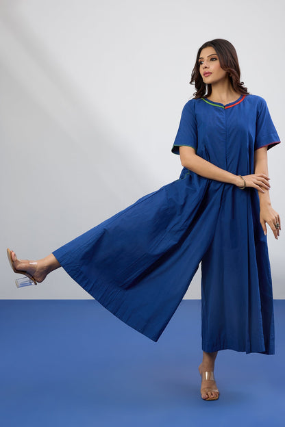 Sapphire Flame Jumpsuit with Pockets & Sleeves Mc