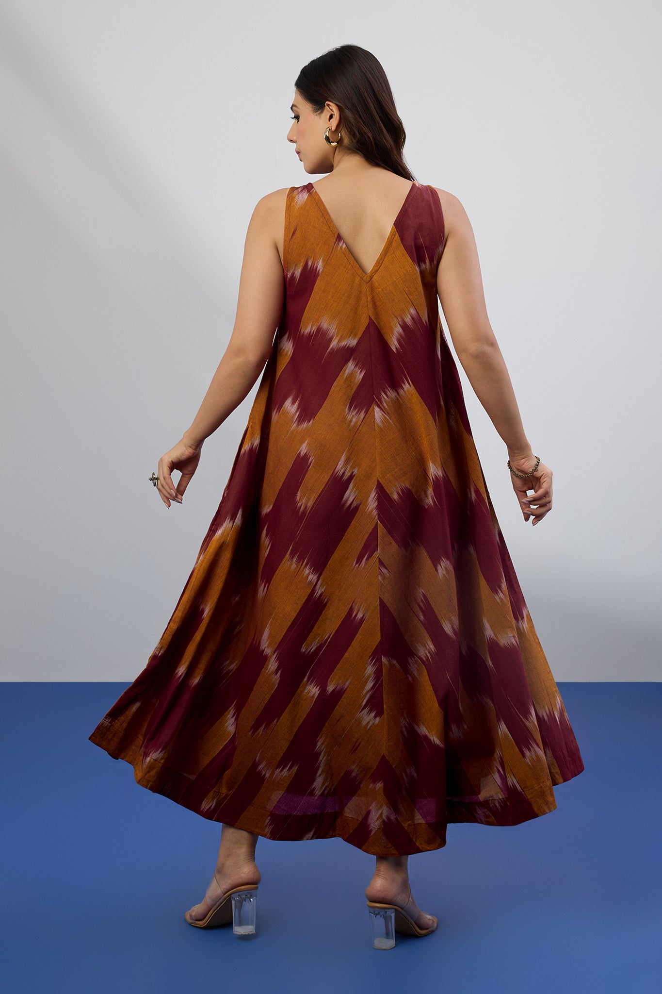 Rustic Rhythm Sleeveless Strap V-Neck Bias Dress Mc