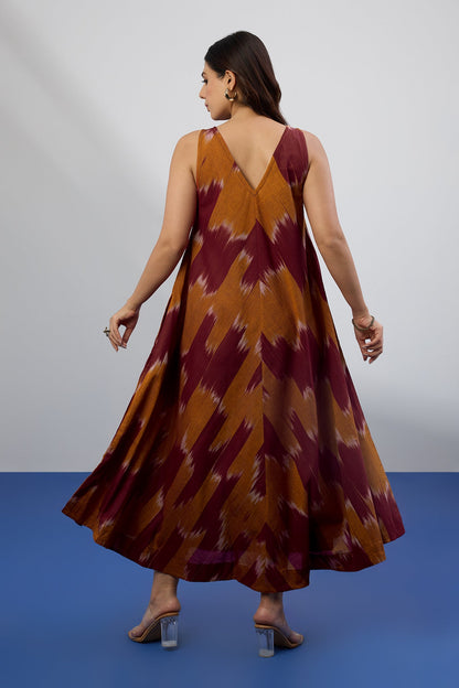 Rustic Rhythm Sleeveless Strap V-Neck Bias Dress Mc