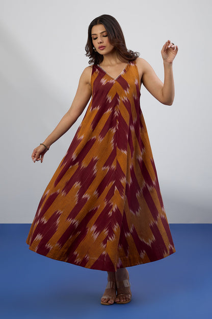 Rustic Rhythm Sleeveless Strap V-Neck Bias Dress Mc