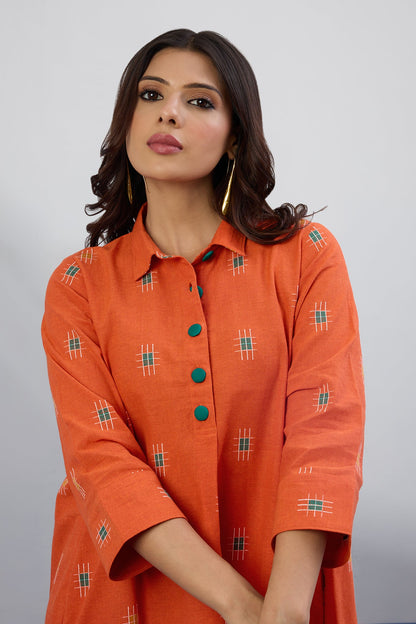 Maati Craft Marigold Muse Long Shirt Dress With Slit