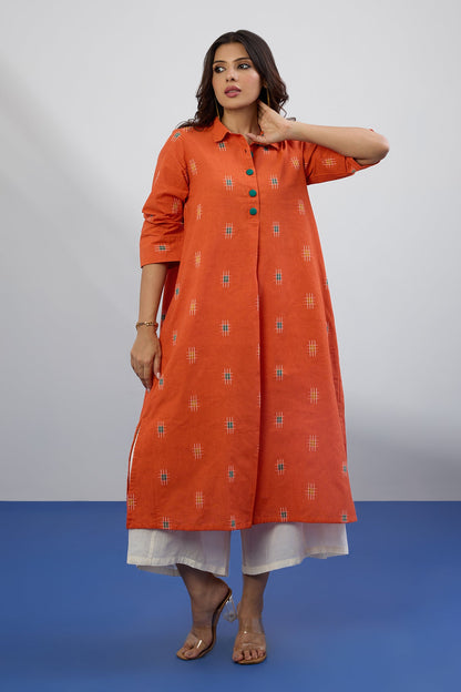 Maati Craft Marigold Muse Long Shirt Dress With Slit