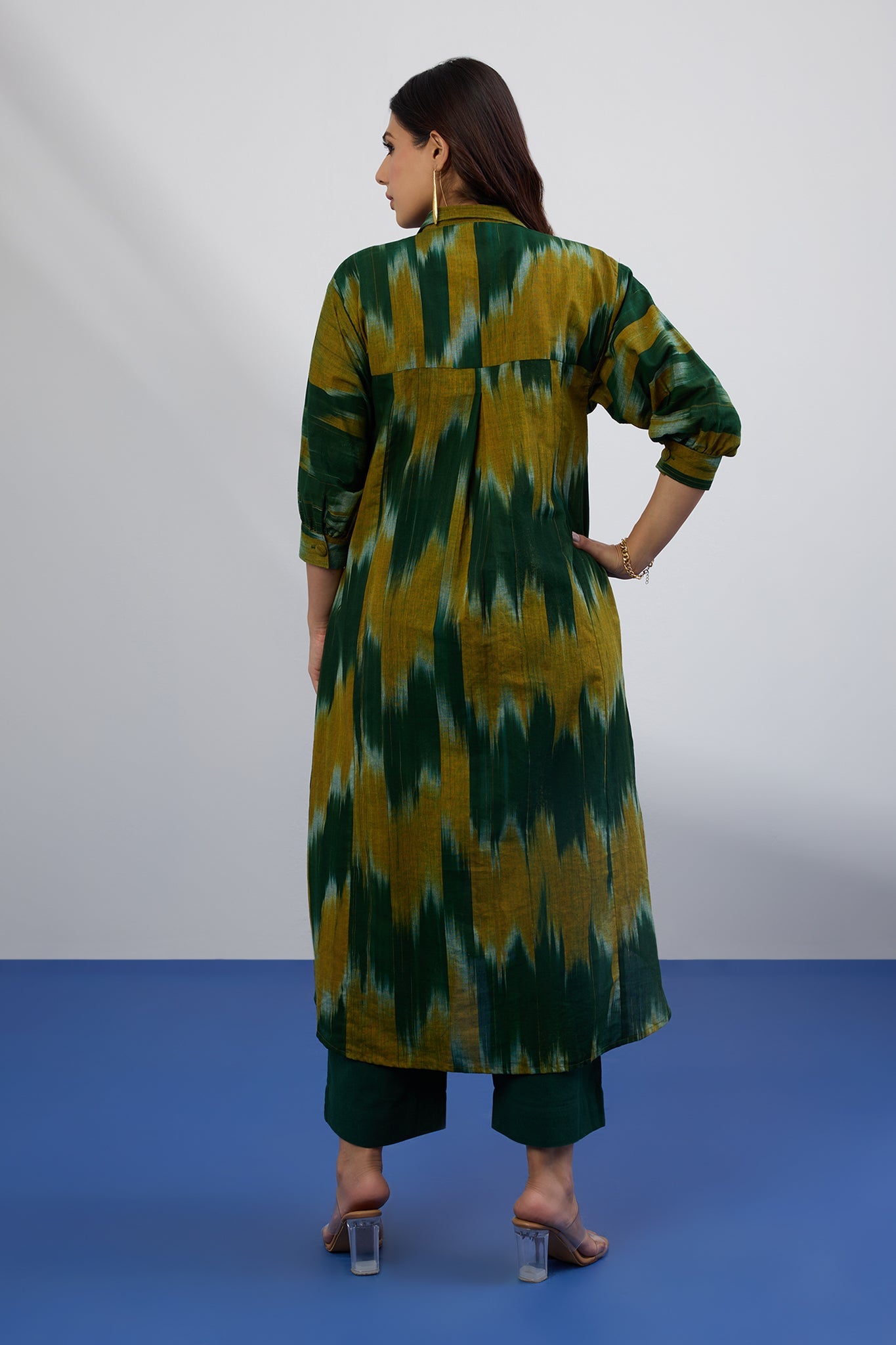 Maati Craft Mustard Meadow Collar Box Pleat Kurta