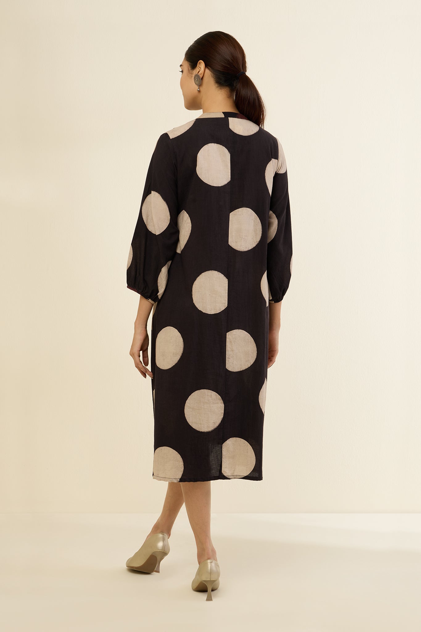 Maati Craft Noir Loops Dress With Patch Pocket