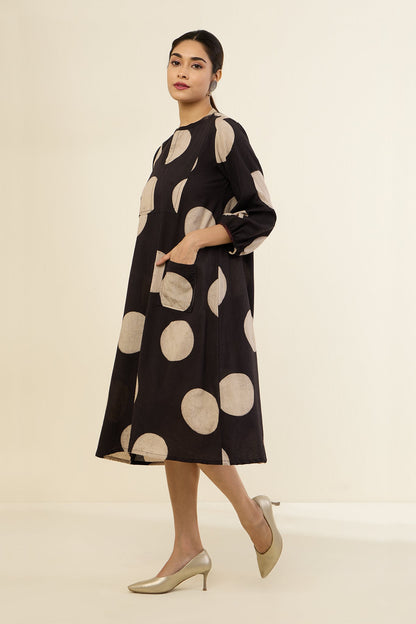Maati Craft Noir Loops Dress With Patch Pocket