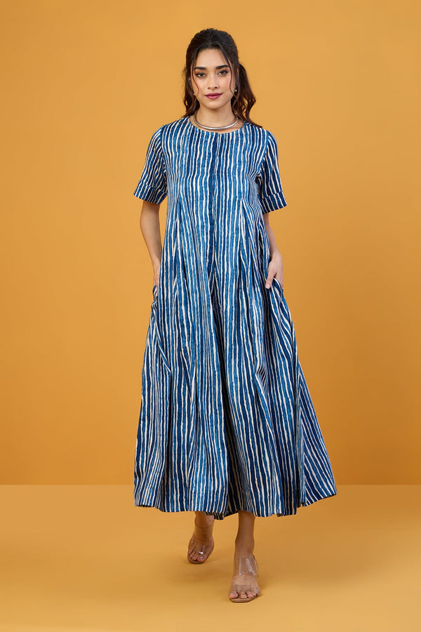 Nautical Stripe Button Down Jumpsuit With pockets