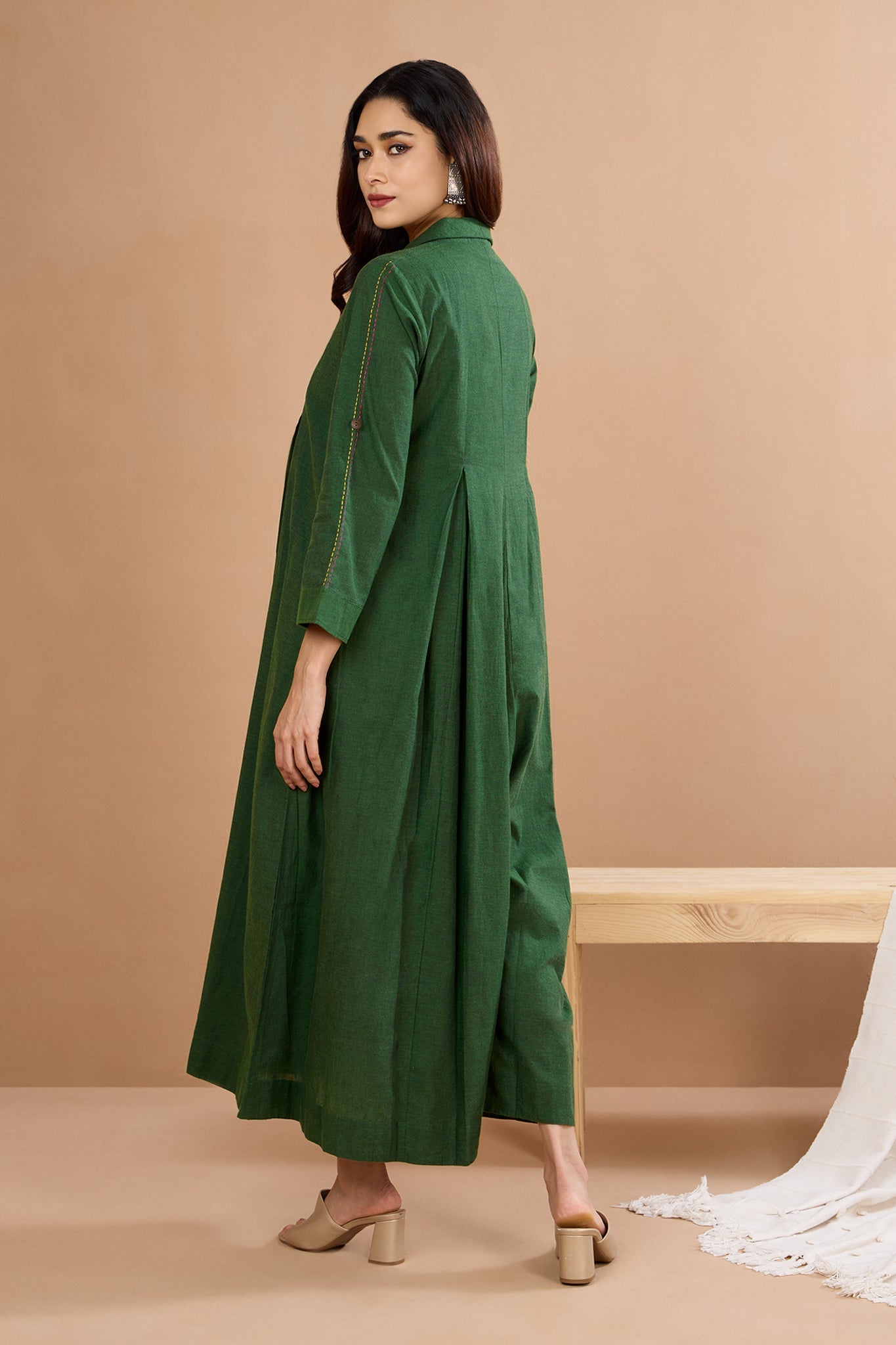Maati Craft Enchanted Forest Cotton Jumpsuit with Pockets & Collar