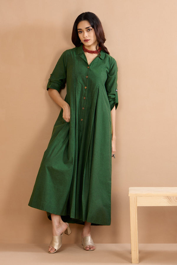 Maati Craft Enchanted Forest Cotton Jumpsuit with Pockets & Collar