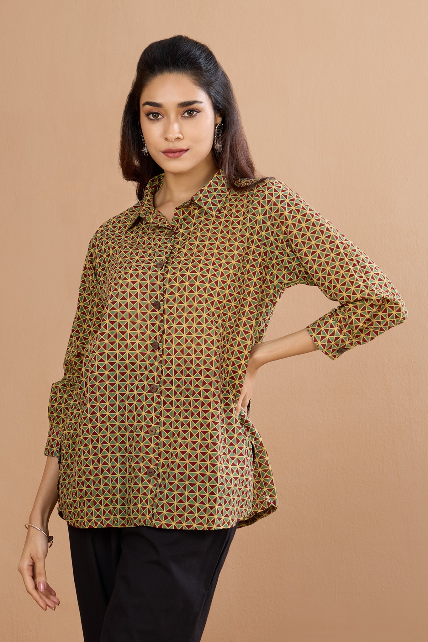 Maati  Prismatic Triangle Everyday Cotton Shirt