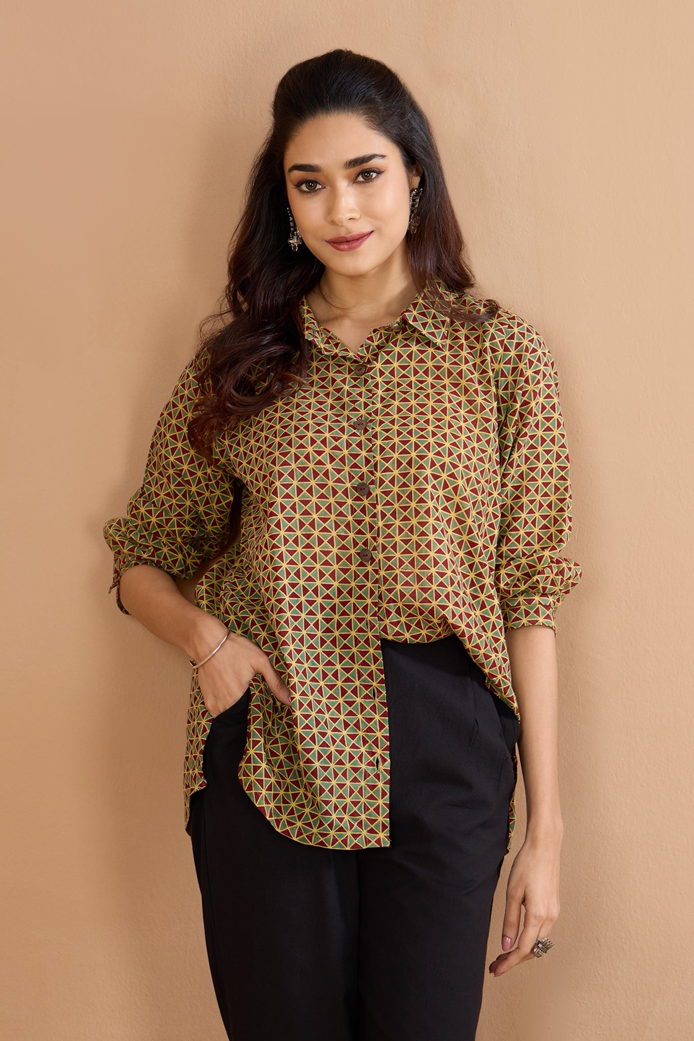 Maati  Prismatic Triangle Everyday Cotton Shirt
