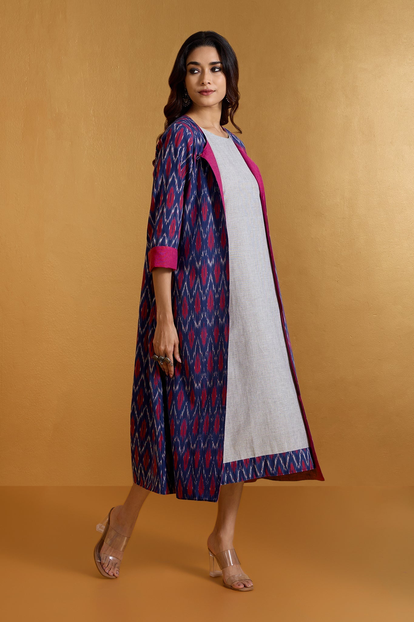 Maati Craft Amethyst Fuchsia Dance Reversible Choga (only jacket)