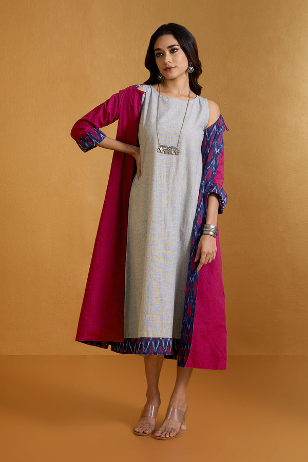 Maati Craft Steel Grey Sleeveless Dress