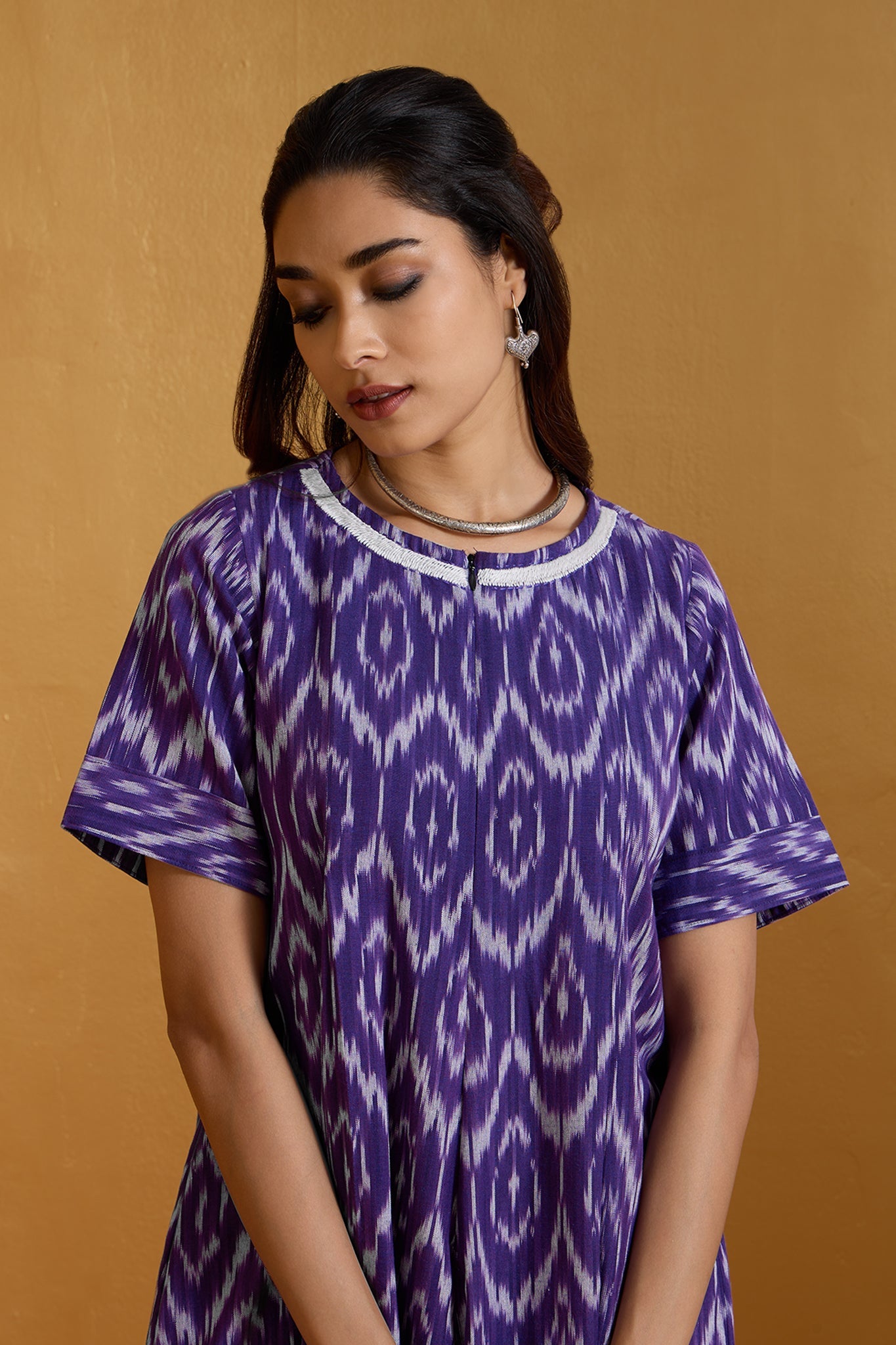 Maati Craft Violet Frost Jumpsuit with Pockets & Front Zipper