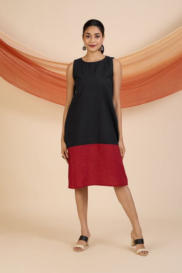 Maati Craft Midnight Ember Sleeveless Shift Dress