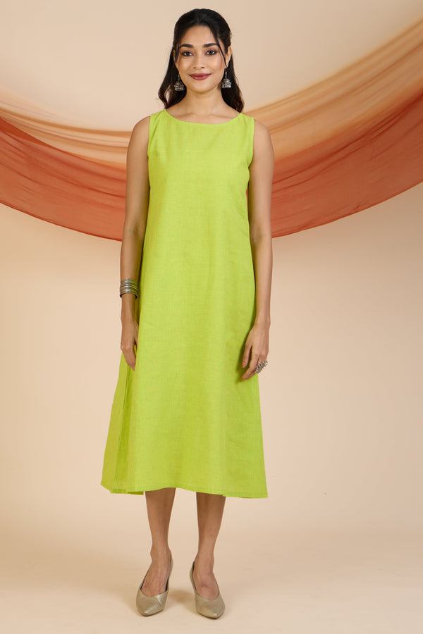 Maati Craft Pop Lime Sleeveless Dress
