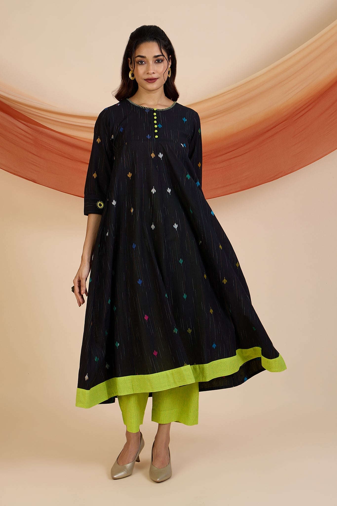 Maati Craft Midnight Zest Elegant Long Anarkali