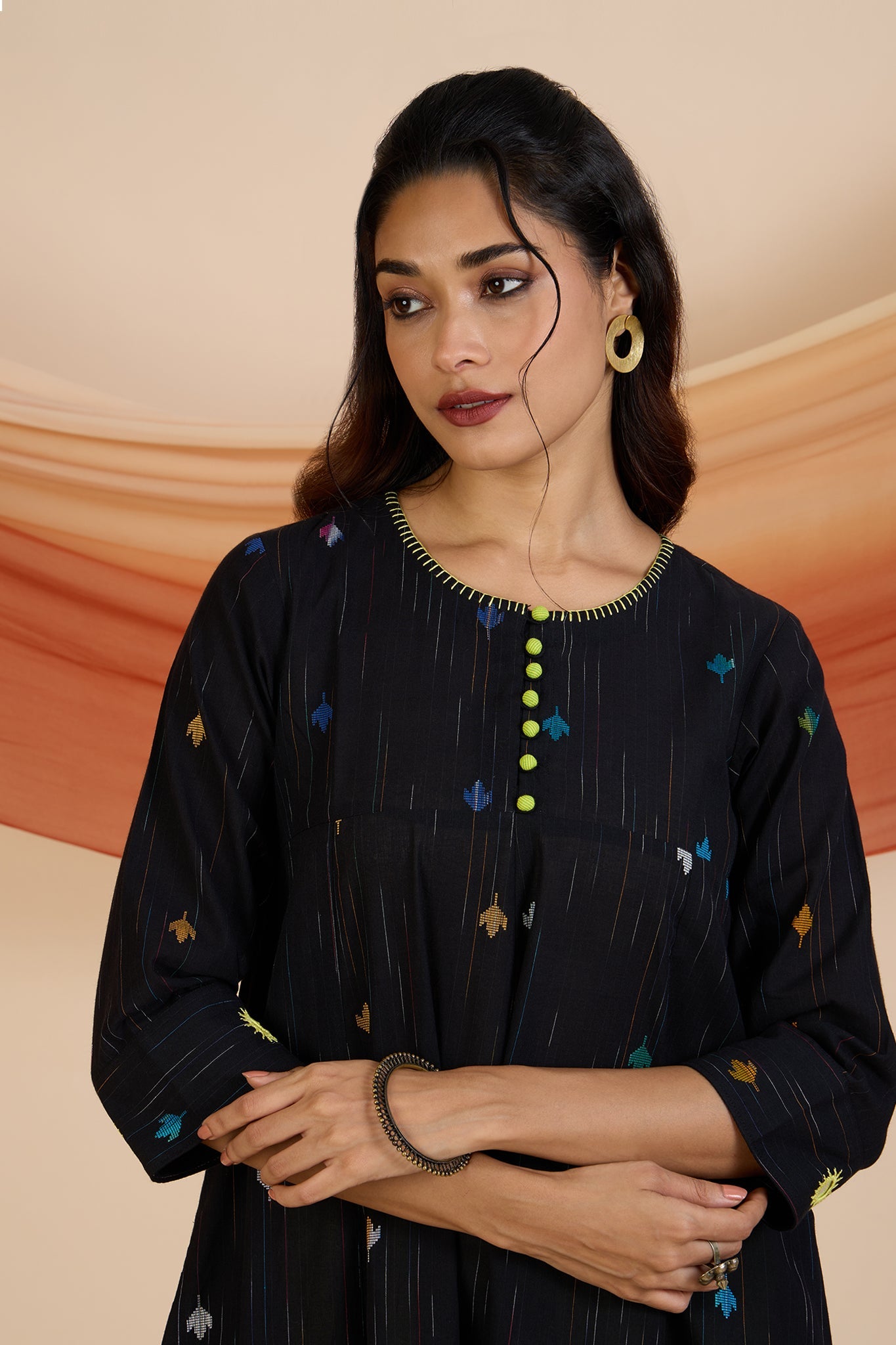Maati Craft Midnight Zest Elegant Long Anarkali